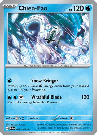 Chien-Pao 057/182 - Holofoil SV04 Paradox Rift - Rare