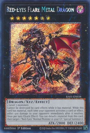 Red-Eyes Flare Metal Dragon (Platinum Secret Rare) (RA01-EN038) - 25th Anniversary Rarity Collection 1st Edition
