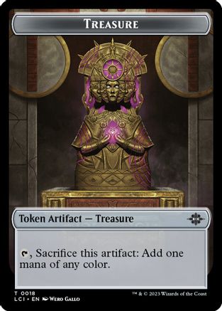 Treasure (0018) // Dinosaur (0001) Double-Sided Token (LCI-18 // 1) - The Lost Caverns of Ixalan Foil
