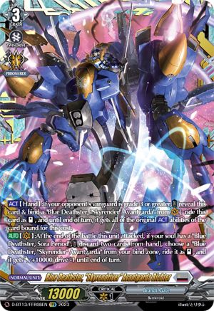 Blue Deathster, "Skyrendriver" Avantgarda Richter (FFR) (D-BT13/FRR08EN) - D-BT13: Flight of Chakrabarthi