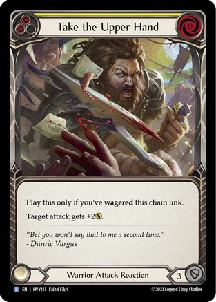 Take the Upper Hand (Yellow) (HVY113) - Heavy Hitters Rainbow Foil