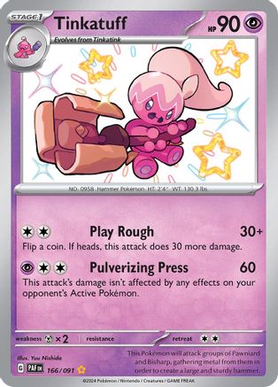 Tinkatuff 166/091 - Holofoil SV Paldean Fates - Shiny Rare