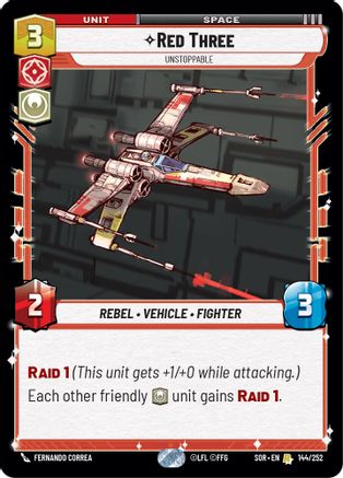 Red Three - Unstoppable (144/252) - Spark of Rebellion Foil