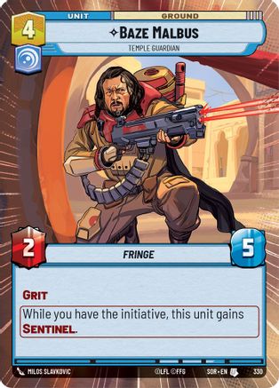 Baze Malbus - Temple Guardian (Hyperspace) (330) - Spark of Rebellion Foil