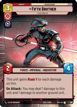 Fifth Brother - Fear Hunter (Hyperspace) (395) - Spark of Rebellion Foil