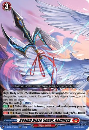 Sealed Blaze Spear, Aadhitya (D-SS12/052EN) - D-SS12: Triple Drive Booster