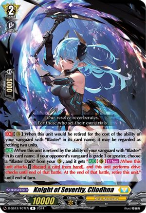 Knight of Severity, Cliodhna (D-SS12/107EN) - D-SS12: Triple Drive Booster