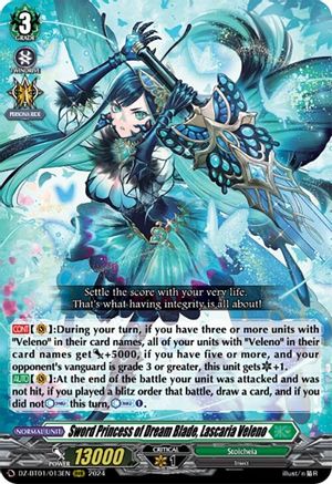 Sword Princess of Dream Blade, Lascaria Veleno (DZ-BT01/013EN) - DZ-BT01: Fated Clash