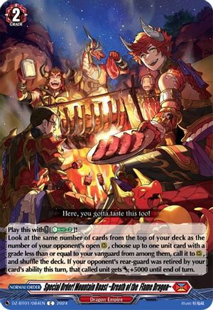Special Order! Mountain Roast ~Breath of the Flame Dragon~ (DZ-BT01/084EN) - DZ-BT01: Fated Clash
