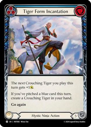 Tiger Form Incantation (Blue) (MST065) - Part the Mistveil Rainbow Foil
