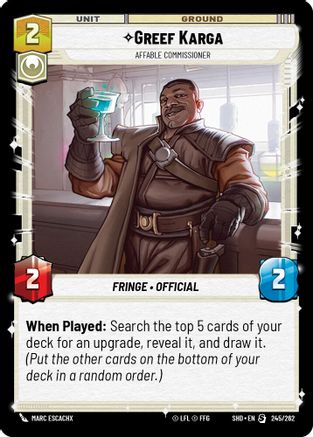 Greef Karga - Affable Commissioner (245/262) - Shadows of the Galaxy