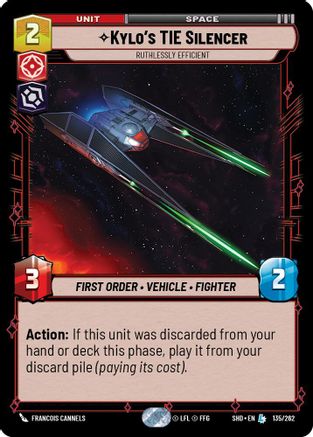Kylo's TIE Silencer - Ruthlessly Efficient (135/262) - Shadows of the Galaxy Foil