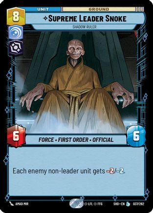 Supreme Leader Snoke - Shadow Ruler (037/262) - Shadows of the Galaxy Foil