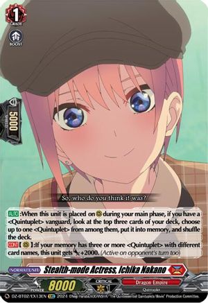 Stealth-mode Actress, Ichika Nakano (EXC) (DZ-BT02/EX13EN) - DZ-BT02: Illusionless Strife
