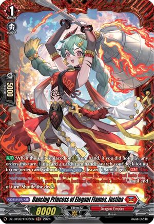 Dancing Princess of Elegant Flames, Justina (FR) (DZ-BT02/FR03EN) - DZ-BT02: Illusionless Strife