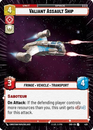 Valiant Assault Ship (Hyperspace) (420) - Shadows of the Galaxy Foil