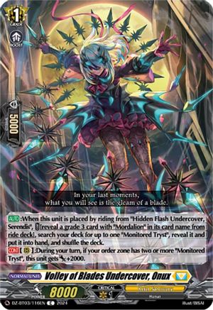 Volley of Blades Undercover, Onux (DZ-BT03/116EN) - DZ-BT03: Dimensional Transcendence