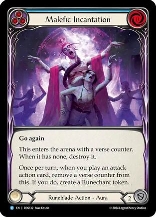 Malefic Incantation (Blue) (ROS132) - Rosetta Rainbow Foil