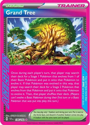 Grand Tree 136/142 - Holofoil SV07 Stellar Crown - ACE SPEC Rare