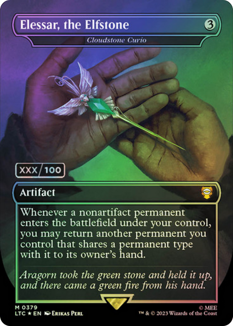 Elessar, the Elfstone - Cloudstone Curio (Serial Numbered) (LTC-379Z) - Tales of Middle-earth Commander / Elessar, the Elfstone (Borderless) Foil