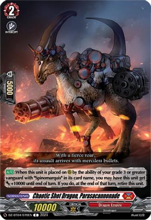 Chaotic Shot Dragon, Parasacannonade (DZ-BT04/070EN) - DZ-BT04: Destined Showdown