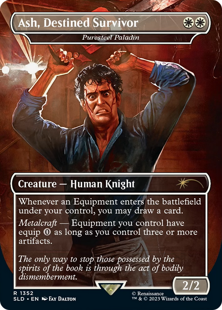 Ash, Destined Survivor - Puresteel Paladin (SLD-1352) - Secret Lair Drop / Ash, Destined Survivor (Borderless) Foil