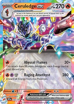 Ceruledge ex 036/191 - Holofoil SV08 Surging Sparks - Double Rare