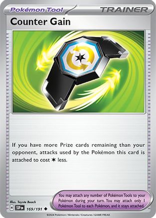 Counter Gain 169/191 - Reverse Holofoil SV08 Surging Sparks - Uncommon