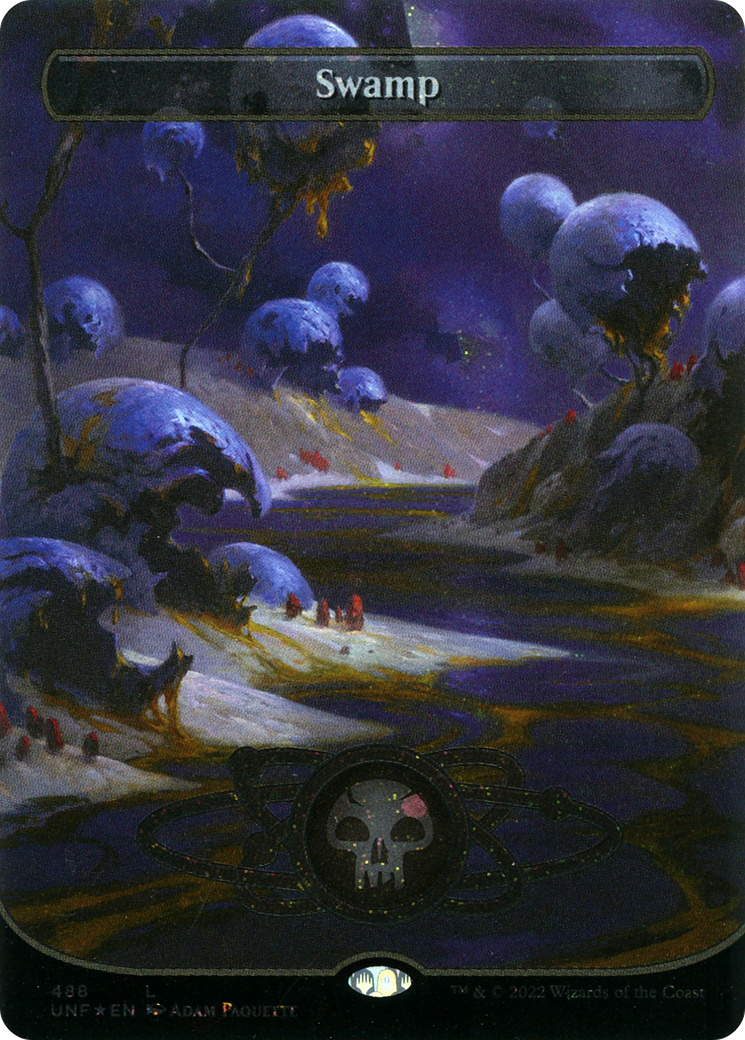 Swamp (488) (Borderless) (Galaxy Foil) (UNF-488) - Unfinity Foil