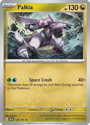 Palkia 136/191 - Reverse Holofoil SV08 Surging Sparks - Rare