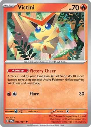 Victini 021/191 - Reverse Holofoil SV08 Surging Sparks - Uncommon
