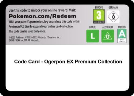 Code Card - Ogerpon EX Premium Collection Miscellaneous Cards & Products - Code Card