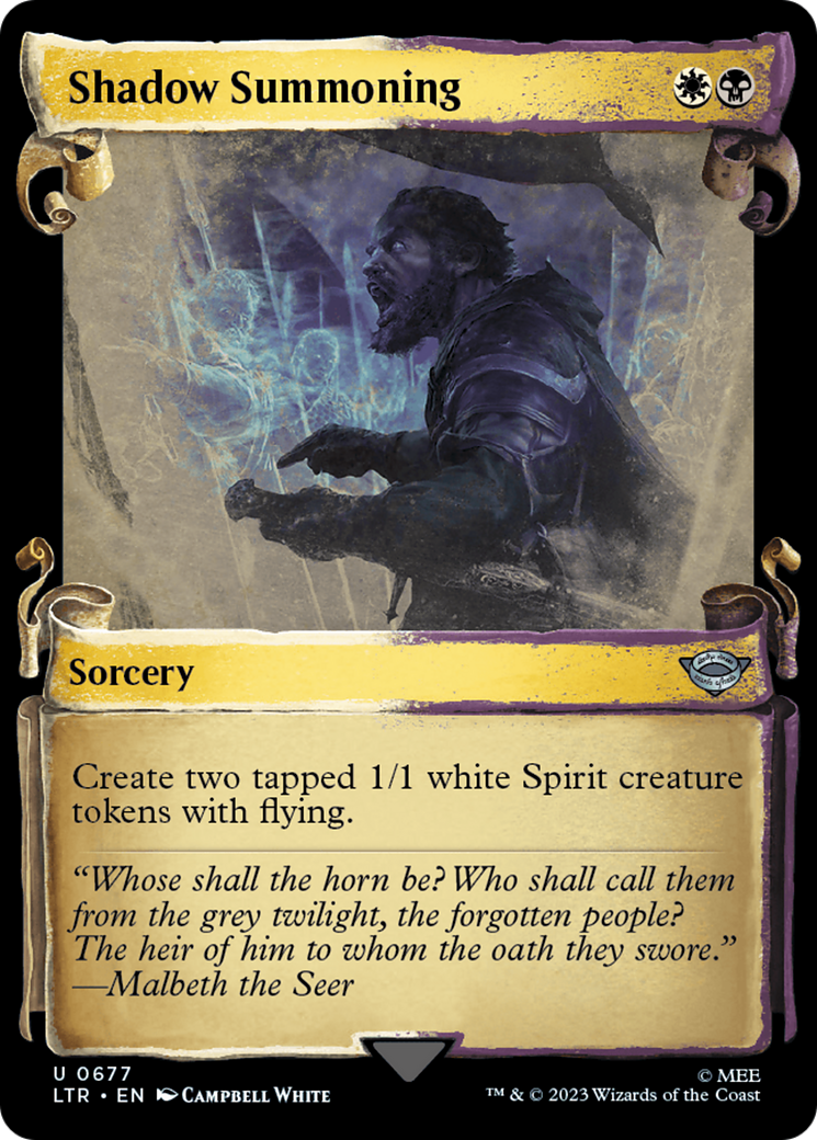 Shadow Summoning (Showcase Scrolls) (LTR-677) - The Lord of the Rings: Tales of Middle-earth: (Showcase) Foil