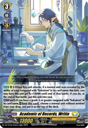 Academic of Records, Writin (DZ-BT05/032EN) - DZ-BT05: Omniscient Awakening