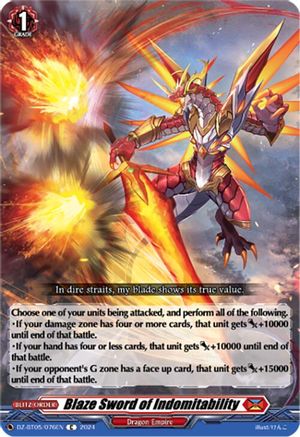 Blaze Sword of Indomitability (DZ-BT05/076EN) - DZ-BT05: Omniscient Awakening
