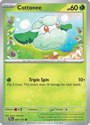 Cottonee 007/131 - Reverse Holofoil SV Prismatic Evolutions - Common