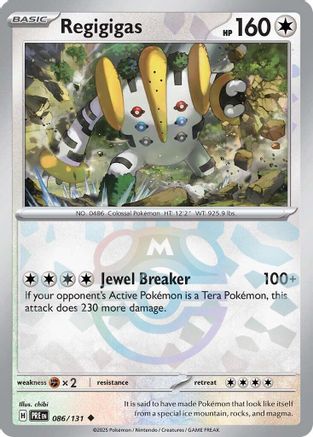 Regigigas (Master Ball Pattern) 086/131 - Holofoil SV Prismatic Evolutions - Uncommon