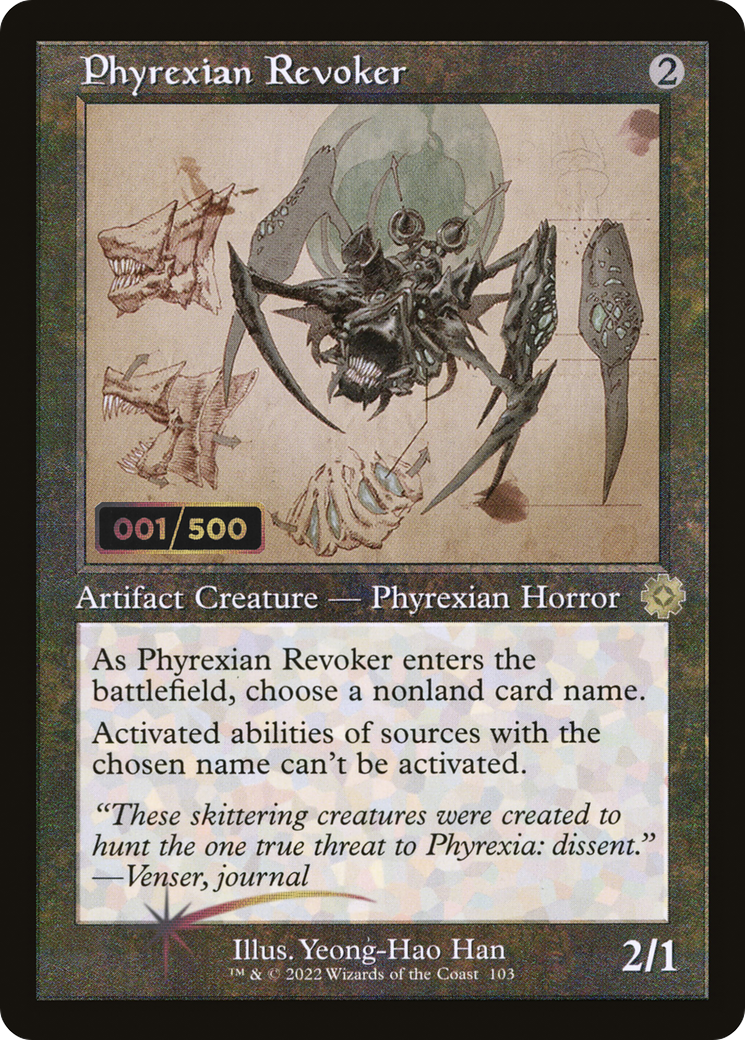 Phyrexian Revoker (Schematic) (Serial Numbered) (BRR-103Z) - The Brothers' War Retro Artifacts Foil