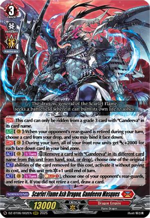 Scarlet Flame Ash Dragon, Gandeeva Masques (DZ-BT06/002EN) - DZ-BT06: Generation Dragenesis
