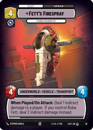 Fett's Firespray - Feared Silhouette (18) - Jump to Lightspeed Weekly Play Promos