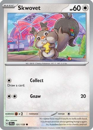 Skwovet 131/159 - Reverse Holofoil SV09 Journey Together - Common