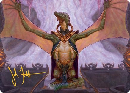 Kheru Goldkeeper Art Card (36/54) (Gold-Stamped Signature) (AATDM-036) - Art Series: Tarkir: Dragonstorm