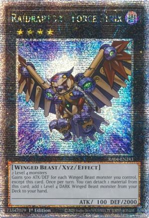 Raidraptor - Force Strix (Quarter Century Secret Rare) (RA04-EN243) - Quarter Century Stampede 1st Edition