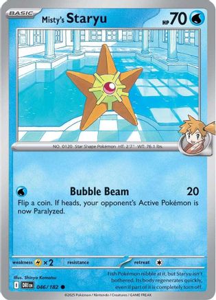 Misty's Staryu 046/182 - Reverse Holofoil SV10 Destined Rivals - Common