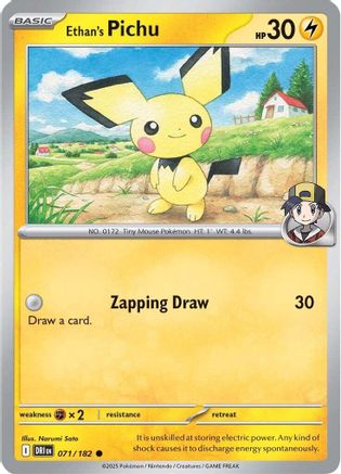 Ethan's Pichu 071/182 - Reverse Holofoil SV10 Destined Rivals - Common