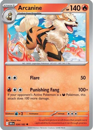 Arcanine 028/182 SV10 Destined Rivals - Uncommon