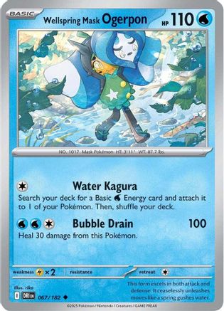 Wellspring Mask Ogerpon 067/182 - Reverse Holofoil SV10 Destined Rivals - Uncommon