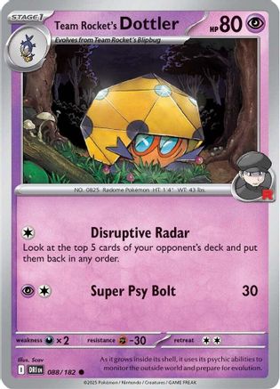 Team Rocket's Dottler 088/182 SV10 Destined Rivals - Common