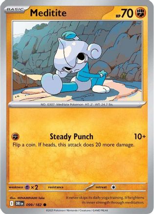 Meditite 099/182 - Reverse Holofoil SV10 Destined Rivals - Common