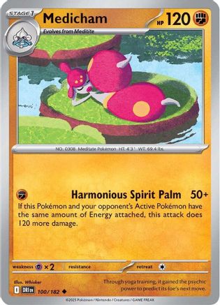 Medicham 100/182 - Reverse Holofoil SV10 Destined Rivals - Uncommon
